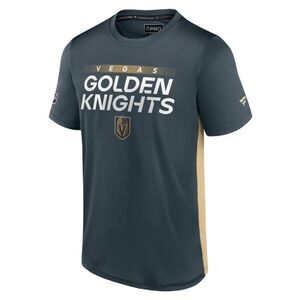 Fanatics Navy and Gold Tee Vegas Golden Knights Pro Short Sleeve Tech T-Shirt